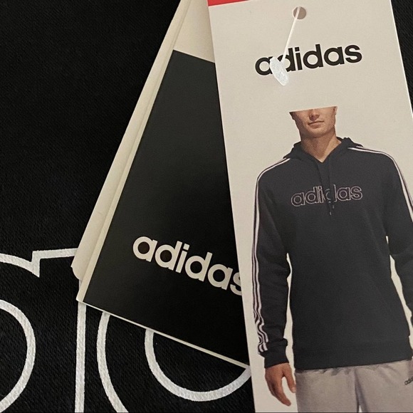 Adidas Black 3Stripe Hoodie Sweatshirt Pullover - Picture 4 of 7